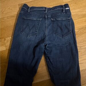 MOTHER Dark Blue Straight Leg Jeans